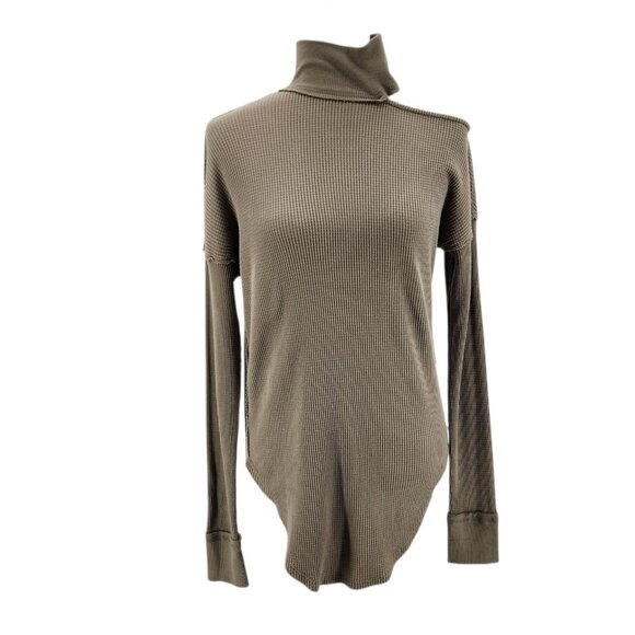Free People We The Free Womens Small Top Just For You Cutout Waffle Knit Gray - Picture 1 of 13